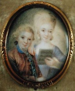 Wolfgang and Nannerl c. 1763 by Eusebius Johann Alphen
